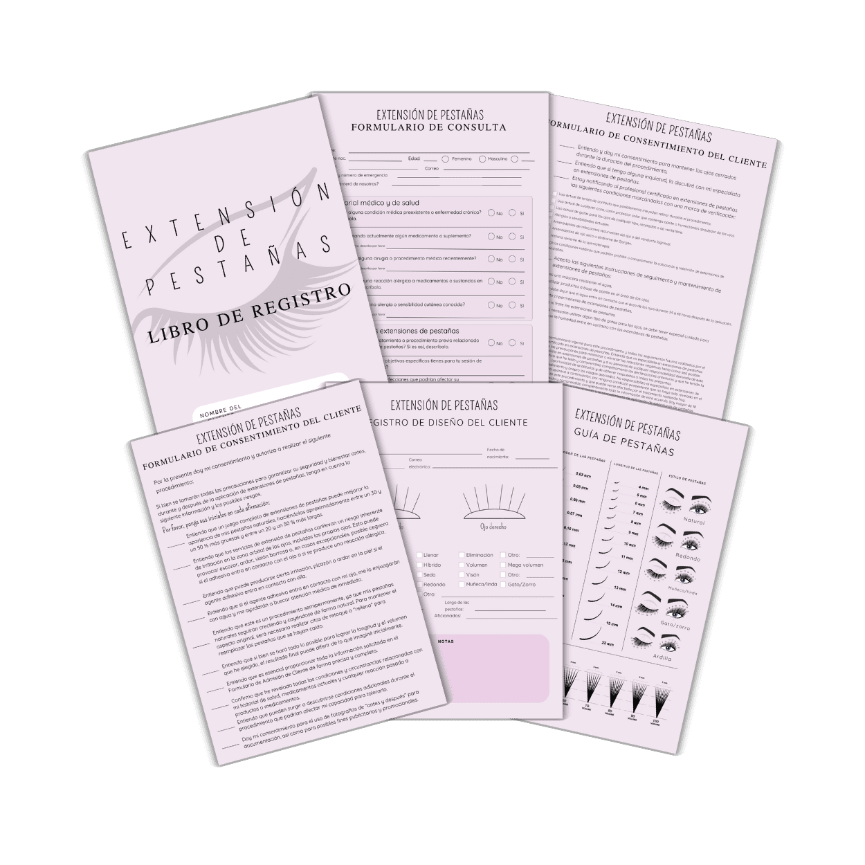 Formulario digital de extensión de pestañas